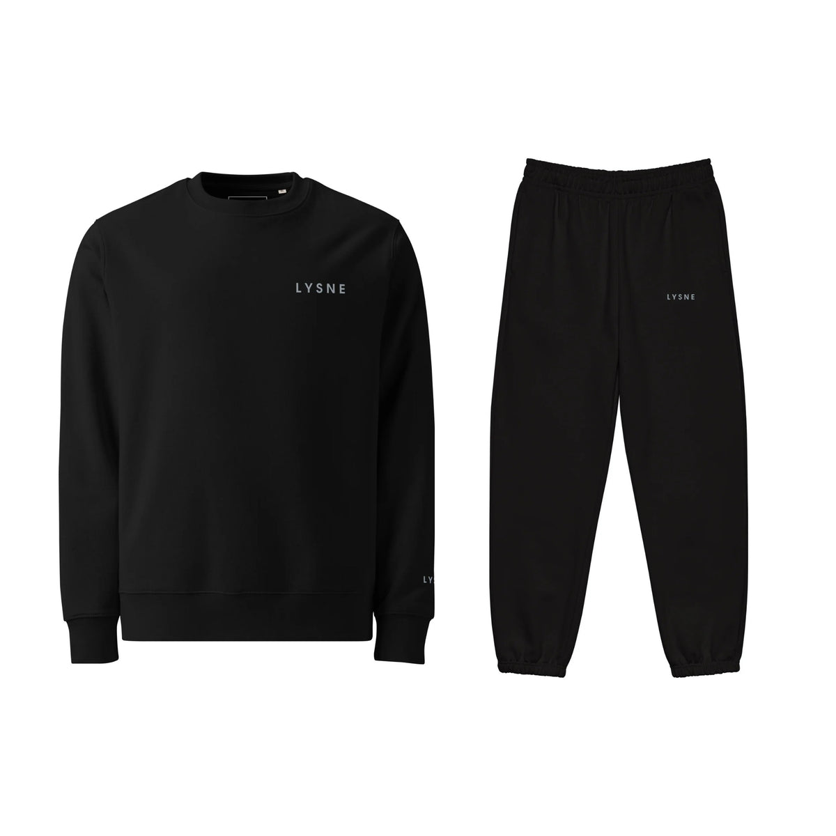 Cloud Set in Black: crewneck en joggers