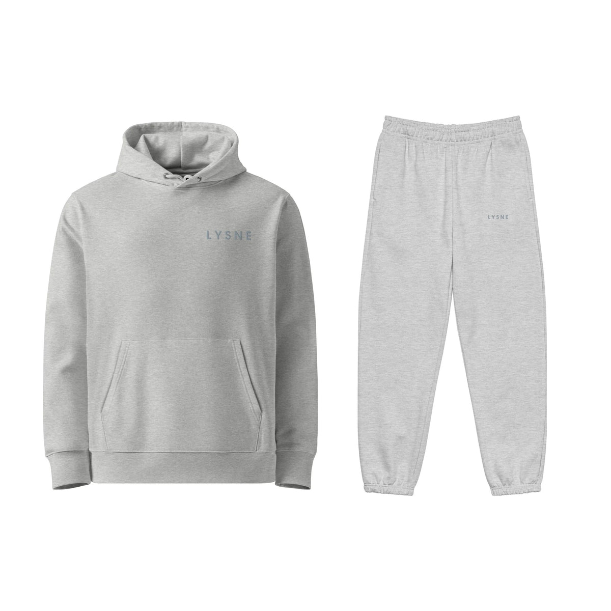 Essential Set in Heather Grey: hoodie en joggers